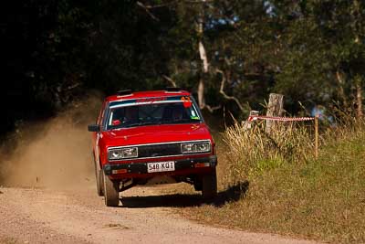 43;31-July-2010;Andrew-Rask;Australia;Datsun-Stanza;Donna-Rask;Imbil;QLD;QRC;Queensland;Queensland-Rally-Championship;Sunshine-Coast;auto;motorsport;racing;super-telephoto