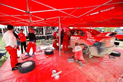 3;31-July-2010;APRC;Asia-Pacific-Rally-Championship;Australia;Evo-10;Gaurav-Gill;Glen-Macneall;Imbil;Mitsubishi-Lancer;Mitsubishi-Lancer-Evolution-X;QLD;Queensland;Sunshine-Coast;Team-MRF;auto;motorsport;racing;service-centre;service-park;wide-angle