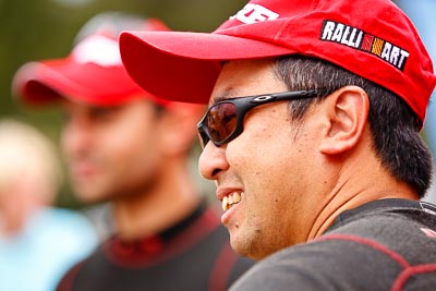 31-July-2010;APRC;Asia-Pacific-Rally-Championship;Australia;Imbil;Katsu-Taguchi;QLD;Queensland;Sunshine-Coast;Topshot;auto;motorsport;portrait;racing;service-centre;service-park;telephoto