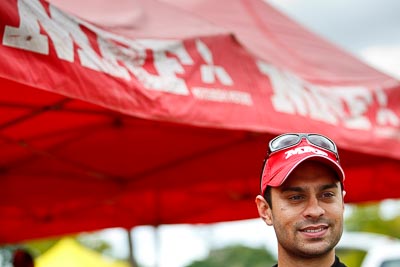 31-July-2010;APRC;Asia-Pacific-Rally-Championship;Australia;Gaurav-Gill;Imbil;QLD;Queensland;Sunshine-Coast;auto;motorsport;portrait;racing;service-centre;service-park;telephoto