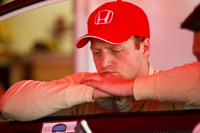 31-July-2010;ARC;Australia;Australian-Rally-Championship;Eli-Evans;Imbil;QLD;Queensland;Sunshine-Coast;auto;motorsport;portrait;racing;service-centre;service-park;telephoto