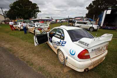 33;31-July-2010;Australia;Evo-6;Imbil;Kent-Lawrence;Mitsubishi-Lancer;Mitsubishi-Lancer-Evolution-VI;QLD;QRC;Queensland;Queensland-Rally-Championship;Stephen-Andrews;Sunshine-Coast;auto;motorsport;racing;service-centre;service-park;wide-angle