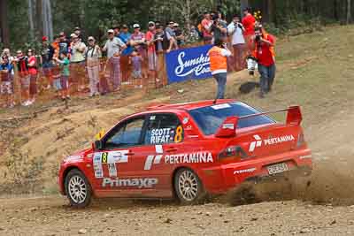 8;31-July-2010;APRC;Asia-Pacific-Rally-Championship;Australia;Evo-9;Imbil;Mitsubishi-Lancer;Mitsubishi-Lancer-Evolution-IX;Pertamina-Rally-Team;QLD;Queensland;Rifat-Sungkar;Scott-Beckwith;Sunshine-Coast;auto;motorsport;racing;telephoto