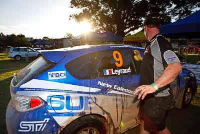 9;31-July-2010;APRC;Asia-Pacific-Rally-Championship;Australia;Ben-Searcy;Imbil;Jean‒Louis-Leyraud;QLD;Queensland;Subaru-Impreza-WRX-STI;Sunshine-Coast;auto;motorsport;racing;service-centre;service-park;wide-angle