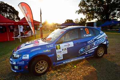 9;31-July-2010;APRC;Asia-Pacific-Rally-Championship;Australia;Ben-Searcy;Imbil;Jean‒Louis-Leyraud;QLD;Queensland;Subaru-Impreza-WRX-STI;Sunshine-Coast;auto;motorsport;racing;service-centre;service-park;wide-angle