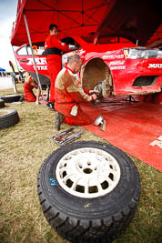 3;1-August-2010;APRC;Asia-Pacific-Rally-Championship;Australia;Evo-10;Gaurav-Gill;Glen-Macneall;Imbil;Mitsubishi-Lancer;Mitsubishi-Lancer-Evolution-X;QLD;Queensland;Sunshine-Coast;Team-MRF;auto;motorsport;racing;service-centre;service-park;tyres;wide-angle