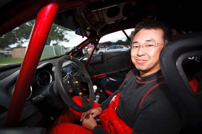 1-August-2010;APRC;Asia-Pacific-Rally-Championship;Australia;Imbil;Katsu-Taguchi;QLD;Queensland;Sunshine-Coast;Topshot;auto;motorsport;portrait;racing;service-centre;service-park;wide-angle