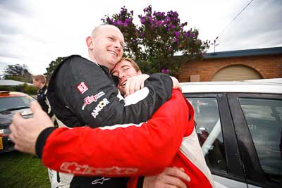 1-August-2010;ARC;Australia;Australian-Rally-Championship;Imbil;Justin-Dowel;QLD;Queensland;Ryan-Smart;Sunshine-Coast;auto;motorsport;portrait;racing;service-centre;service-park;wide-angle