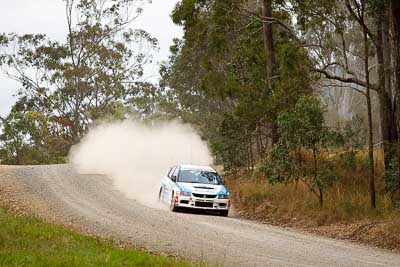 6;1-August-2010;APRC;Asia-Pacific-Rally-Championship;Australia;David-Green;Evo-9;Imbil;Mitsubishi-Lancer;Mitsubishi-Lancer-Evolution-IX;Nathan-Quinn;QLD;Queensland;Sunshine-Coast;auto;motorsport;racing;telephoto