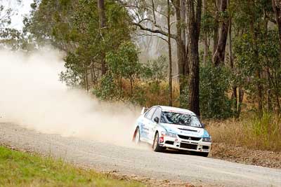 6;1-August-2010;APRC;Asia-Pacific-Rally-Championship;Australia;David-Green;Evo-9;Imbil;Mitsubishi-Lancer;Mitsubishi-Lancer-Evolution-IX;Nathan-Quinn;QLD;Queensland;Sunshine-Coast;auto;motorsport;racing;telephoto