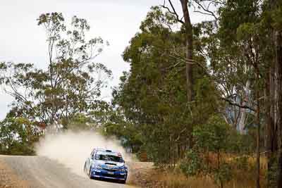 9;1-August-2010;APRC;Asia-Pacific-Rally-Championship;Australia;Ben-Searcy;Imbil;Jean‒Louis-Leyraud;QLD;Queensland;Subaru-Impreza-WRX-STI;Sunshine-Coast;auto;motorsport;racing;telephoto