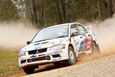 11;1-August-2010;APRC;Asia-Pacific-Rally-Championship;Atsushi-Masumura;Australia;Evo-7;Imbil;Mitsubishi-Lancer;Mitsubishi-Lancer-Evolution-VII;Osamu-Yoda;QLD;Queensland;Sunshine-Coast;Super-Alex-Troop;auto;motorsport;racing;telephoto