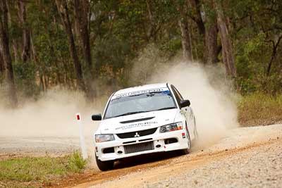 10;1-August-2010;APRC;Asia-Pacific-Rally-Championship;Australia;Brian-Green;Chris-Cobham;Evo-9;Imbil;Mitsubishi-Lancer;Mitsubishi-Lancer-Evolution-IX;QLD;Queensland;Sunshine-Coast;auto;motorsport;racing;telephoto