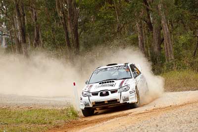 14;1-August-2010;ARC;Australia;Australian-Rally-Championship;Imbil;QLD;Queensland;Simon-Evans;Subaru-Impreza-WRX;Sue-Evans;Sunshine-Coast;auto;motorsport;racing;telephoto