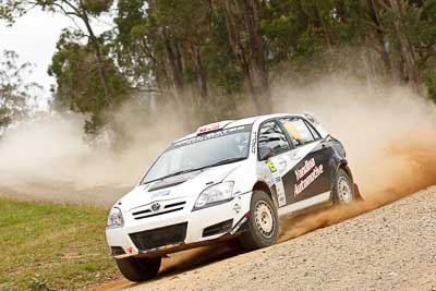 15;1-August-2010;ARC;Australia;Australian-Rally-Championship;Imbil;QLD;Queensland;Rebecca-Smart;Ryan-Smart;Sunshine-Coast;Toyota-Corolla-Sportivo;auto;motorsport;racing;telephoto