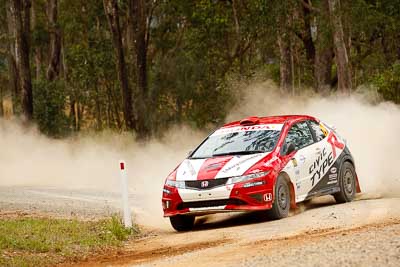 19;1-August-2010;ARC;Australia;Australian-Rally-Championship;Eli-Evans;Glen-Weston;Honda-Civic-Type-R;Imbil;QLD;Queensland;Sunshine-Coast;auto;motorsport;racing;telephoto