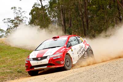 19;1-August-2010;ARC;Australia;Australian-Rally-Championship;Eli-Evans;Glen-Weston;Honda-Civic-Type-R;Imbil;QLD;Queensland;Sunshine-Coast;auto;motorsport;racing;telephoto