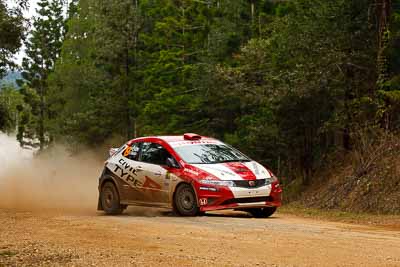 19;1-August-2010;ARC;Australia;Australian-Rally-Championship;Eli-Evans;Glen-Weston;Honda-Civic-Type-R;Imbil;QLD;Queensland;Sunshine-Coast;auto;motorsport;racing;telephoto