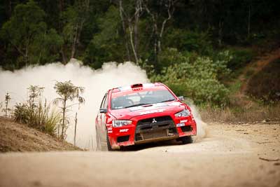 3;1-August-2010;APRC;Asia-Pacific-Rally-Championship;Australia;Evo-10;Gaurav-Gill;Glen-Macneall;Imbil;Mitsubishi-Lancer;Mitsubishi-Lancer-Evolution-X;QLD;Queensland;Sunshine-Coast;Team-MRF;auto;motorsport;racing;telephoto