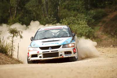 6;1-August-2010;APRC;Asia-Pacific-Rally-Championship;Australia;David-Green;Evo-9;Imbil;Mitsubishi-Lancer;Mitsubishi-Lancer-Evolution-IX;Nathan-Quinn;QLD;Queensland;Sunshine-Coast;auto;motorsport;racing;telephoto