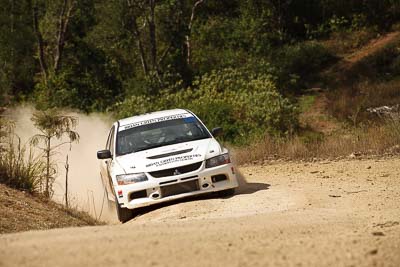 10;1-August-2010;APRC;Asia-Pacific-Rally-Championship;Australia;Brian-Green;Chris-Cobham;Evo-9;Imbil;Mitsubishi-Lancer;Mitsubishi-Lancer-Evolution-IX;QLD;Queensland;Sunshine-Coast;auto;motorsport;racing;telephoto