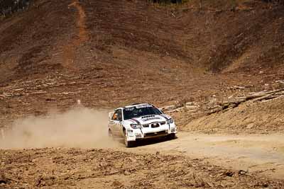 14;1-August-2010;ARC;Australia;Australian-Rally-Championship;Imbil;QLD;Queensland;Simon-Evans;Subaru-Impreza-WRX;Sue-Evans;Sunshine-Coast;Topshot;auto;motorsport;racing;telephoto