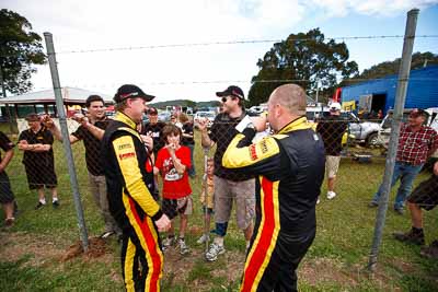 1-August-2010;ARC;Australia;Australian-Rally-Championship;Imbil;Lee-Tierney;Mark-Pedder;QLD;Queensland;Sunshine-Coast;auto;motorsport;portrait;racing;service-centre;service-park;wide-angle