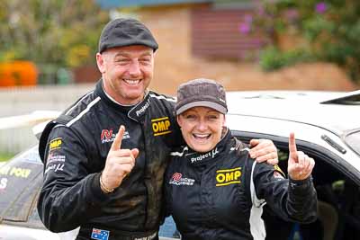 1-August-2010;ARC;Australia;Australian-Rally-Championship;Imbil;QLD;Queensland;Simon-Evans;Sue-Evans;Sunshine-Coast;auto;motorsport;portrait;racing;service-centre;service-park;telephoto