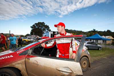 1-August-2010;ARC;Australia;Australian-Rally-Championship;Eli-Evans;Imbil;QLD;Queensland;Sunshine-Coast;auto;clouds;motorsport;portrait;racing;service-centre;service-park;sky;wide-angle