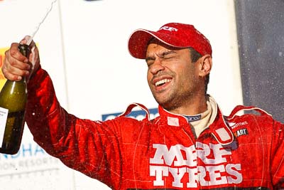 1-August-2010;APRC;Asia-Pacific-Rally-Championship;Australia;Gaurav-Gill;Imbil;QLD;Queensland;Sunshine-Coast;auto;celebration;motorsport;official-finish;podium;portrait;racing;super-telephoto