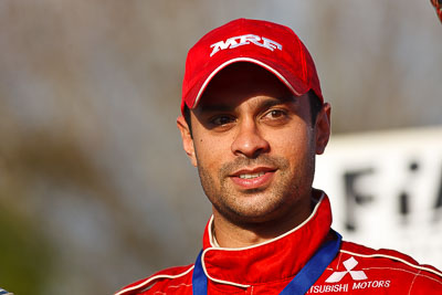 1-August-2010;APRC;Asia-Pacific-Rally-Championship;Australia;Gaurav-Gill;Imbil;QLD;Queensland;Sunshine-Coast;auto;celebration;motorsport;official-finish;podium;portrait;racing;super-telephoto