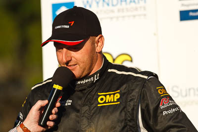 1-August-2010;ARC;Australia;Australian-Rally-Championship;Imbil;QLD;Queensland;Simon-Evans;Sunshine-Coast;auto;celebration;motorsport;official-finish;podium;portrait;racing;super-telephoto