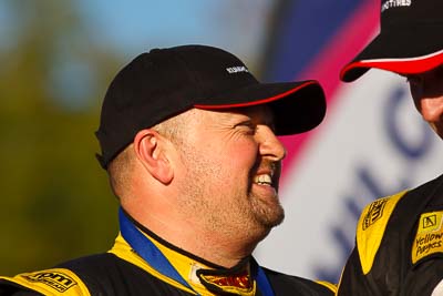 1-August-2010;ARC;Australia;Australian-Rally-Championship;Imbil;Lee-Tierney;QLD;Queensland;Sunshine-Coast;auto;celebration;motorsport;official-finish;podium;portrait;racing;super-telephoto