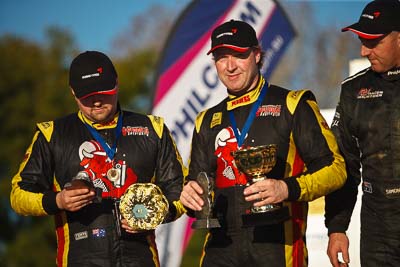 1-August-2010;ARC;Australia;Australian-Rally-Championship;Imbil;Lee-Tierney;Mark-Pedder;QLD;Queensland;Sunshine-Coast;auto;celebration;motorsport;official-finish;podium;portrait;racing;telephoto