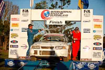 31;1-August-2010;Australia;Craig-Lee;Evo-6;Imbil;John-Spencer;Mitsubishi-Lancer;Mitsubishi-Lancer-Evolution-VI;QLD;QRC;Queensland;Queensland-Rally-Championship;Sunshine-Coast;auto;celebration;motorsport;official-finish;podium;racing;telephoto