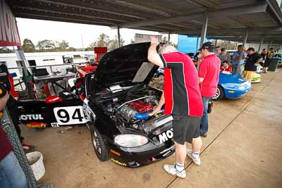 94;26-September-2010;Ashley-Miller;Australia;Dark-Horse-Racing;Errol-Davidson;Geoff-Marsh;Mazda-MX‒5;Mazda-MX5;Mazda-Miata;Morgan-Park-Raceway;QLD;Queensland;Warwick;auto;motorsport;racing;wide-angle