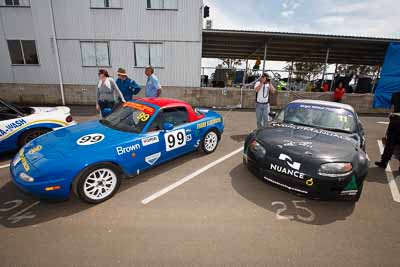 11;99;26-September-2010;Adam-Spence;Australia;Geoff-Kennedy;Kevin-Brown;Luke-Brown;Mazda-MX‒5;Mazda-MX5;Mazda-Miata;Morgan-Park-Raceway;QLD;Queensland;Warwick;auto;motorsport;racing;wide-angle