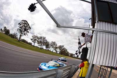 31;62;26-September-2010;Australia;Geoff-Noble;Lotus-Elise-HPE;Mazda-MX‒5;Mazda-MX5;Mazda-Miata;Morgan-Park-Raceway;Paul-Chapman;Paul-Keefer;QLD;Queensland;Tim-Mackie;Warwick;auto;chequered-flag;clouds;finish;fisheye;motorsport;racing;sky