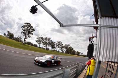 50;26-September-2010;Australia;Matthew-Kingsley;Morgan-Park-Raceway;Porsche-996-GT3-Cup;QLD;Queensland;Terry-Knight;Warwick;auto;chequered-flag;clouds;finish;fisheye;motorsport;racing;sky