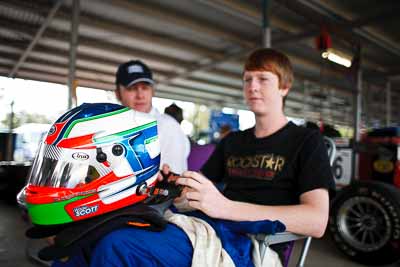 12-March-2011;28mm;Australia;CAMS-State-Championships;Morgan-Park-Raceway;QLD;Queensland;Racing-Cars;Wade-Scott;Warwick;atmosphere;auto;helmet;motorsport;paddock;portrait;racing;wide-angle