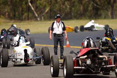 12-March-2011;Australia;CAMS-State-Championships;Formula-Vee;Morgan-Park-Raceway;Open-Wheeler;QLD;Queensland;Warwick;atmosphere;auto;marshal;motorsport;official;pitlane;portrait;racing;super-telephoto