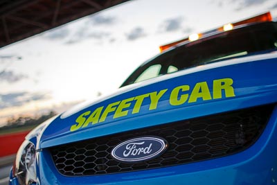 22-April-2011;28mm;Australia;Bathurst;Bathurst-Motor-Festival;Ford-Falcon-BA;Mt-Panorama;NSW;New-South-Wales;Safety-Car;Topshot;atmosphere;auto;morning;motorsport;paddock;racing;wide-angle