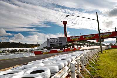 22-April-2011;Australia;Bathurst;Bathurst-Motor-Festival;Mt-Panorama;Murrays-Corner;NSW;New-South-Wales;atmosphere;auto;barrier;circuit;clouds;fence;motorsport;racing;scenery;sky;tyre-wall;wide-angle