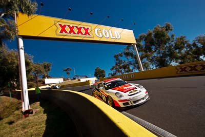 1;1;23-April-2011;Australia;Bathurst;Bathurst-Motor-Festival;Mt-Panorama;NSW;Neale-Muston;New-South-Wales;Porsche-997-GT3-Cup;Production-Sports-Cars;auto;motorsport;racing;sky;wide-angle