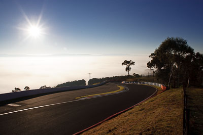 24-April-2011;28mm;Australia;Bathurst;Bathurst-Motor-Festival;Mt-Panorama;NSW;New-South-Wales;The-Esses;Topshot;atmosphere;auto;circuit;clouds;fog;morning;motorsport;racing;scenery;sky;wide-angle