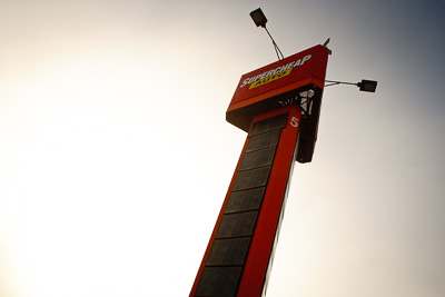 24-April-2011;28mm;Australia;Bathurst;Bathurst-Motor-Festival;Mt-Panorama;NSW;New-South-Wales;atmosphere;auto;fog;morning;motorsport;paddock;racing;sky;sun;tower;wide-angle