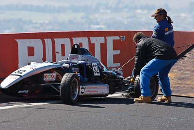 32;24-April-2011;Australia;Bathurst;Bathurst-Motor-Festival;Formula-Ford;Jon-Mills;Mt-Panorama;NSW;New-South-Wales;Open-Wheeler;Van-Diemen-RF04;accident;auto;crash;motorsport;racing;retirement;super-telephoto