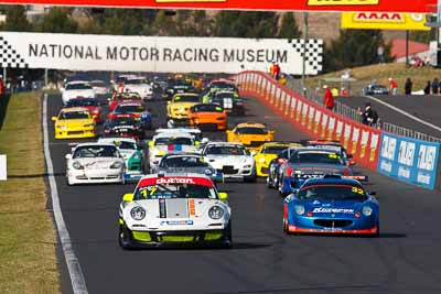 17;32;17;24-April-2011;Australia;Bathurst;Bathurst-Motor-Festival;David-Mackie;Lotus-Elise-HPE;Mt-Panorama;NSW;New-South-Wales;Porsche-997-GT3-Cup;Production-Sports-Cars;Ray-Angus;Simon-Scuffham;auto;motorsport;racing;super-telephoto