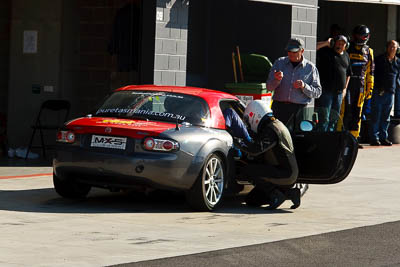 11;11;24-April-2011;Australia;Bathurst;Bathurst-Motor-Festival;Chris-Gough;Ken-James;Mazda-MX‒5;Mazda-MX5;Mazda-Miata;Mt-Panorama;NSW;New-South-Wales;Production-Sports-Cars;atmosphere;auto;motorsport;pitlane;racing