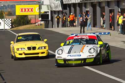 17;22;17;22;24-April-2011;Australia;BMW-M-Coupe;Bathurst;Bathurst-Motor-Festival;Brian-Anderson;Chris-Gough;Mt-Panorama;NSW;New-South-Wales;Porsche-997-GT3-Cup;Production-Sports-Cars;Ray-Angus;atmosphere;auto;motorsport;pitlane;racing